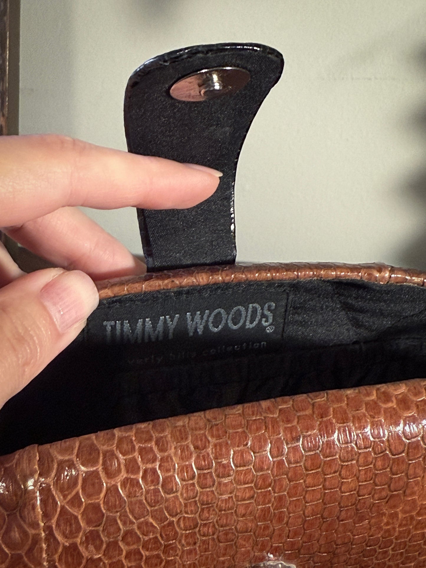 Timmy Woods Genuine Python Bag – Vintage Exotic Leather Sculptural Handbag, 1990s
