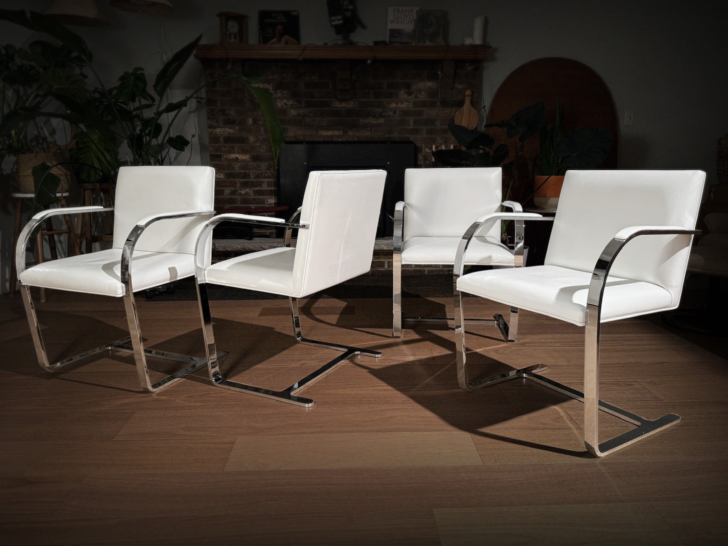 Brno-Style Leather & Chrome Dining Chairs – Set of 4 by Gordon International