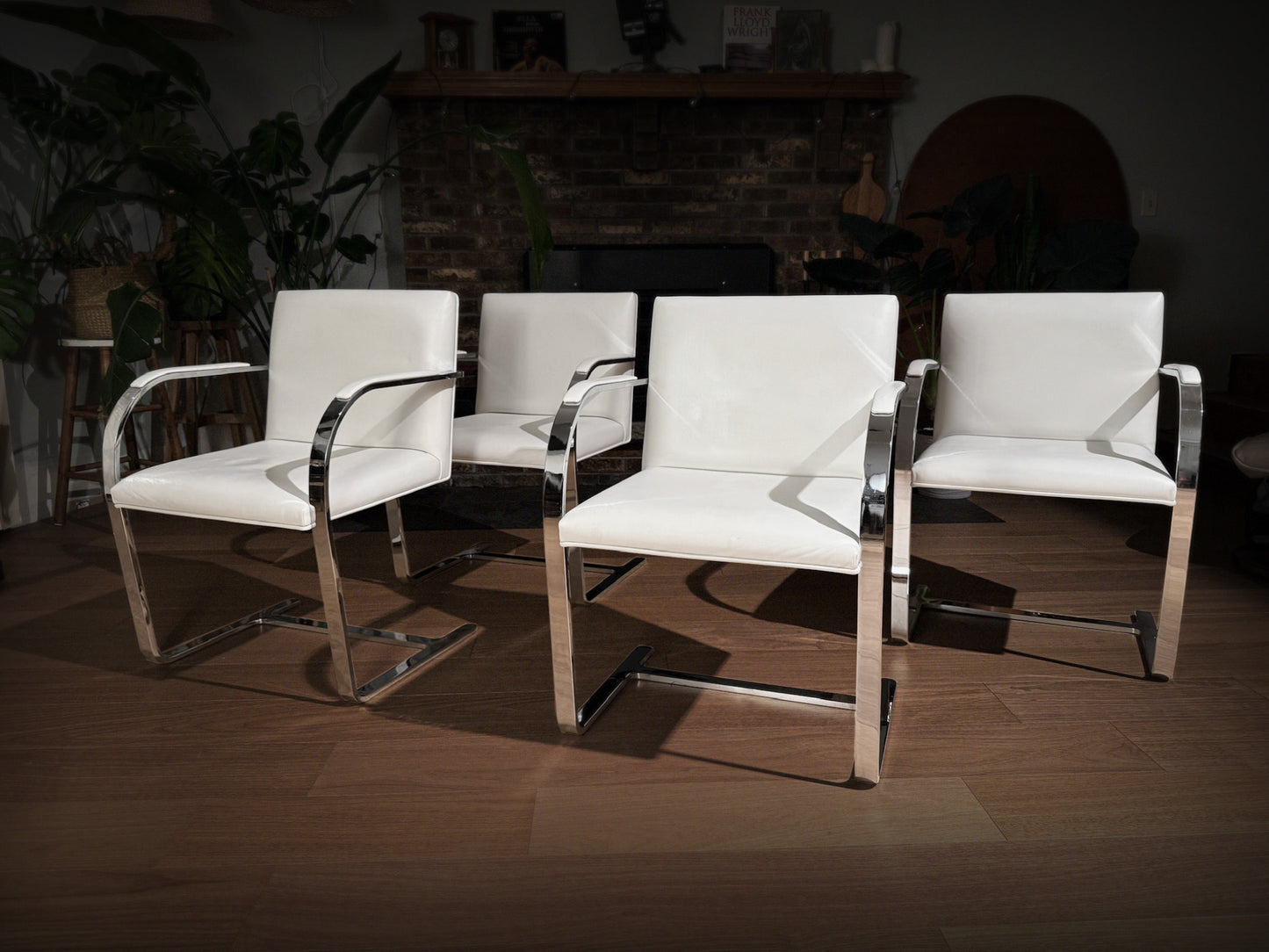 Brno-Style Leather & Chrome Dining Chairs – Set of 4 by Gordon International