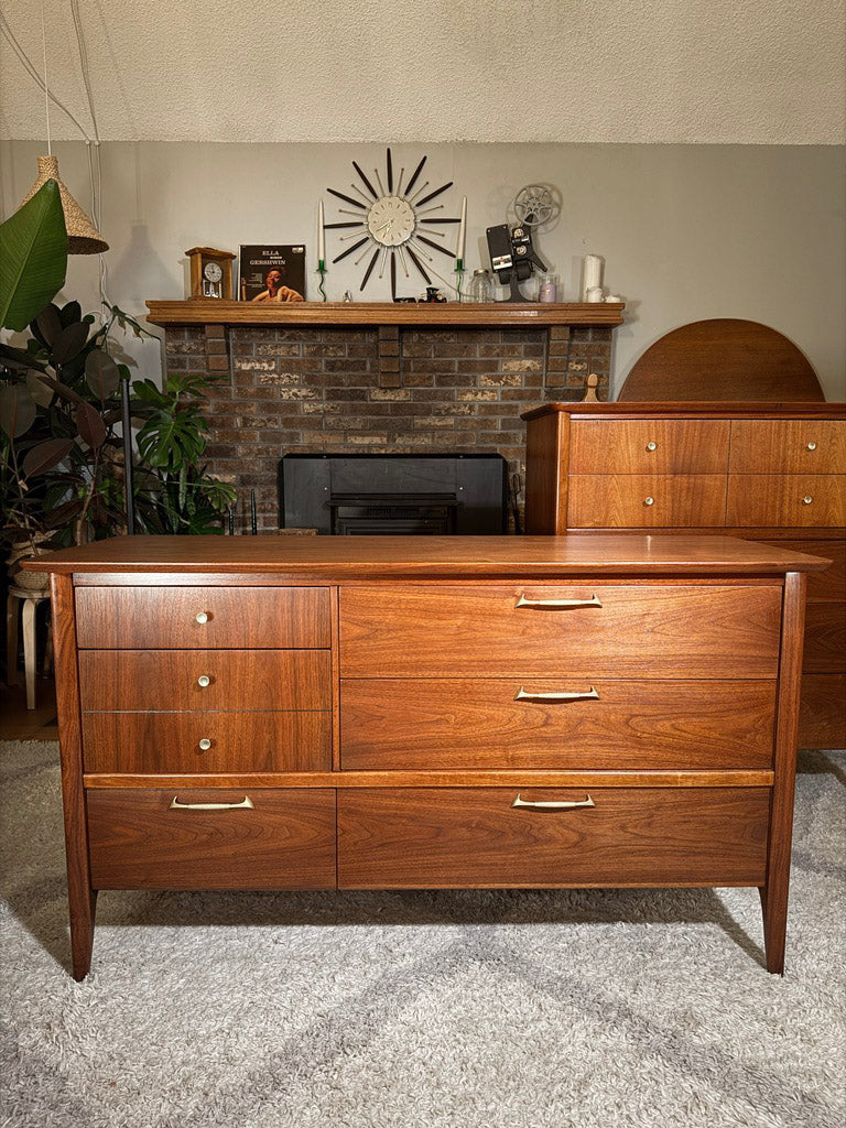 Refinished Drexel “Modern” Lowboy Dresser – Mid Century Walnut