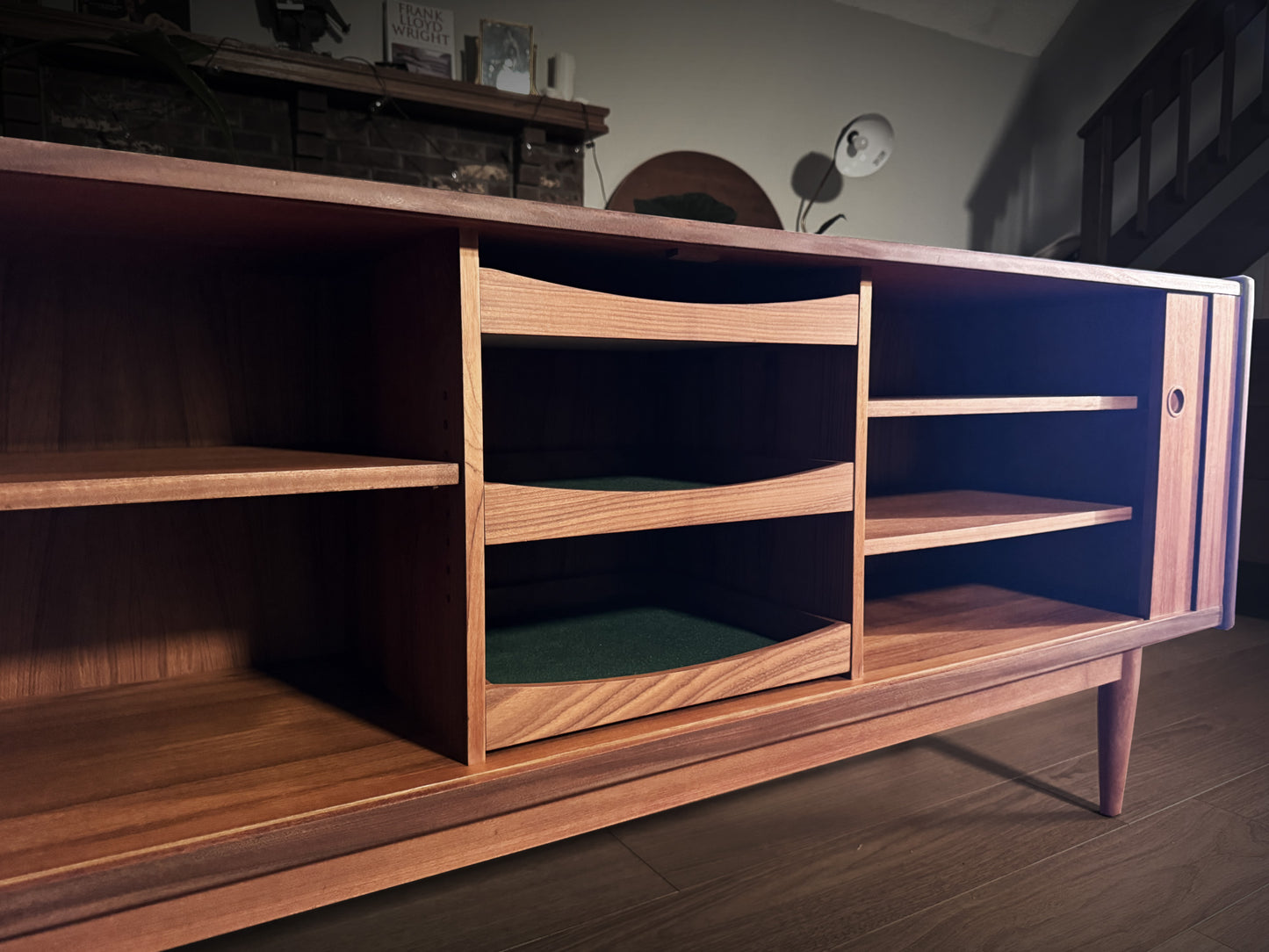 Vintage Mid-Century Danish Teak Credenza – Scandinavian Modern Sideboard – MCM Storage Cabinet