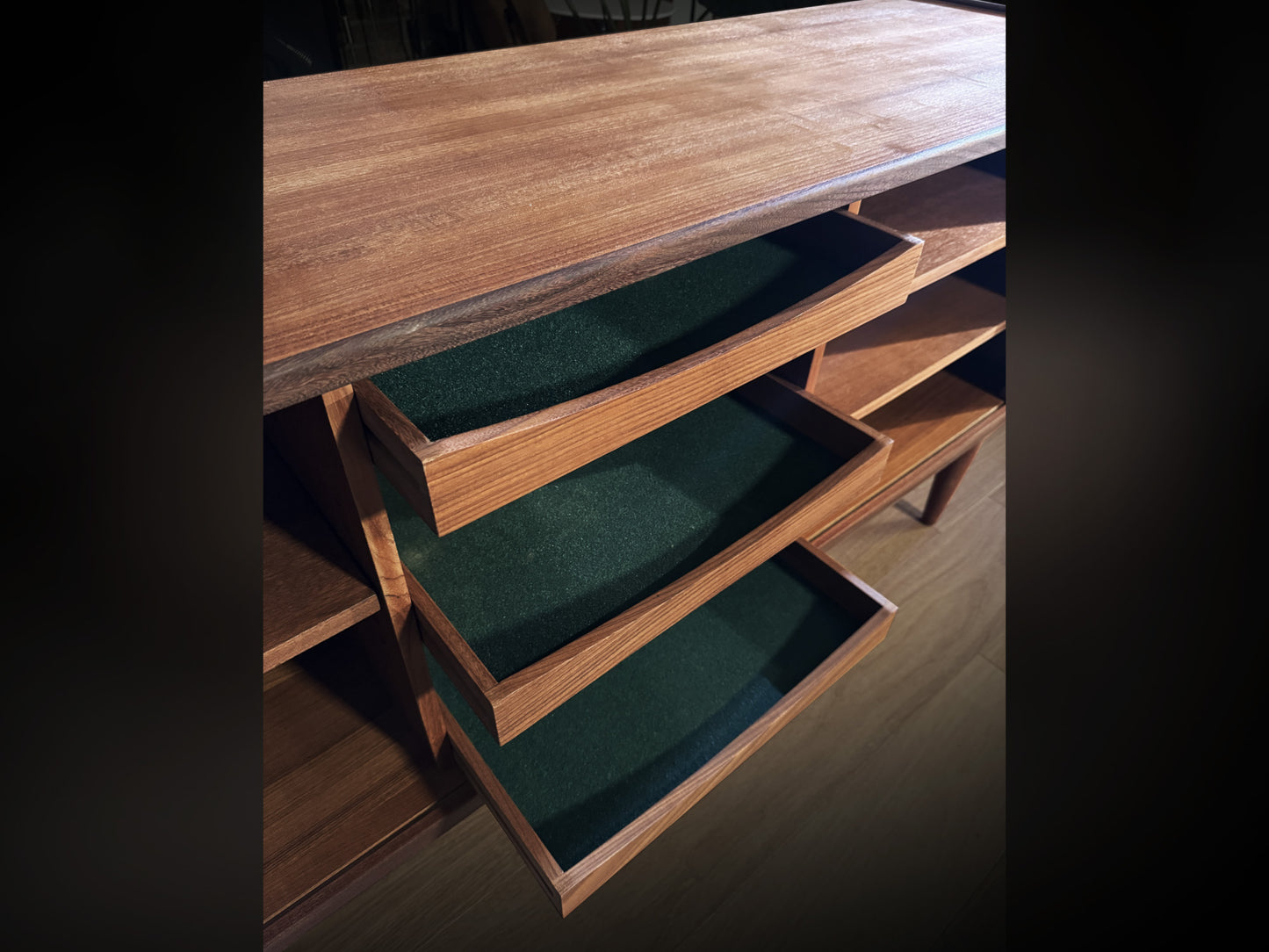 Vintage Mid-Century Danish Teak Credenza – Scandinavian Modern Sideboard – MCM Storage Cabinet