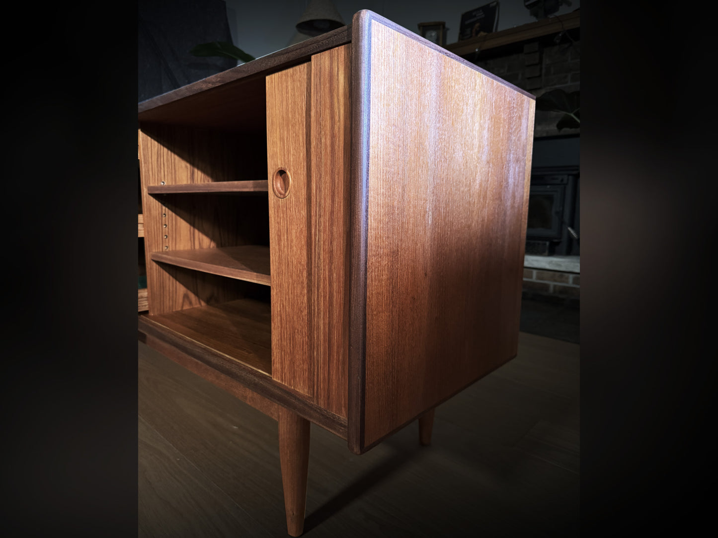 Vintage Mid-Century Danish Teak Credenza – Scandinavian Modern Sideboard – MCM Storage Cabinet