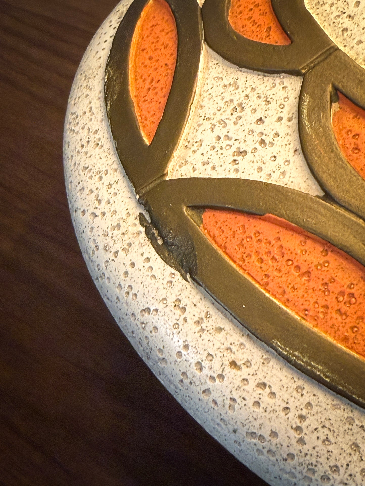 Mid-Century Atomic Ceramic Lamp – Signed L.N. Lamp with Original Tall Shade, 1950s Space Age Design