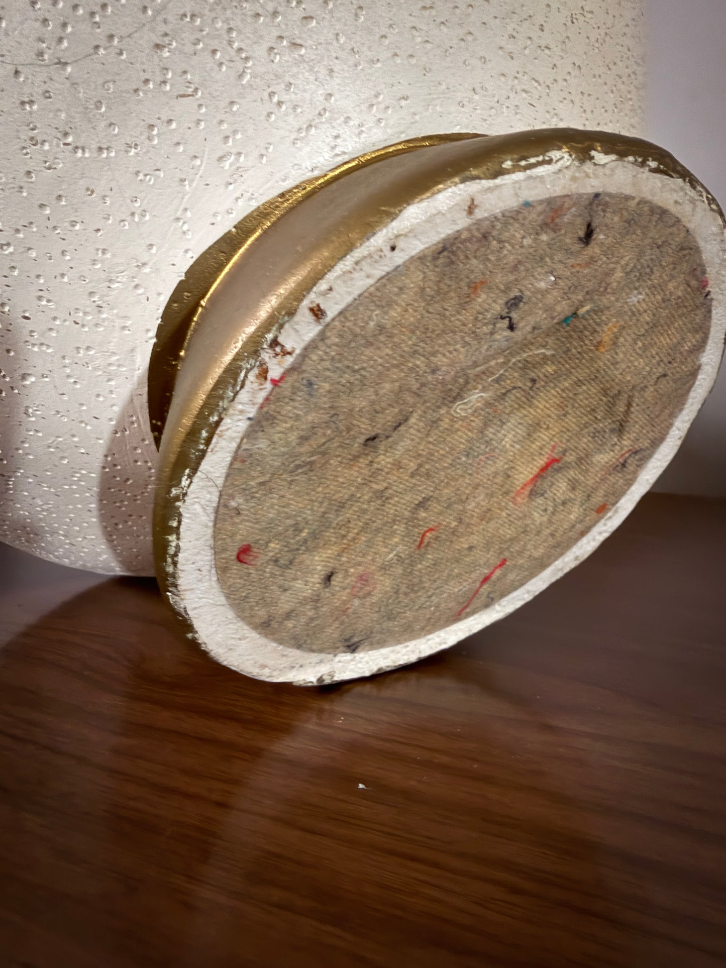 Mid-Century Atomic Ceramic Lamp – Signed L.N. Lamp with Original Tall Shade, 1950s Space Age Design