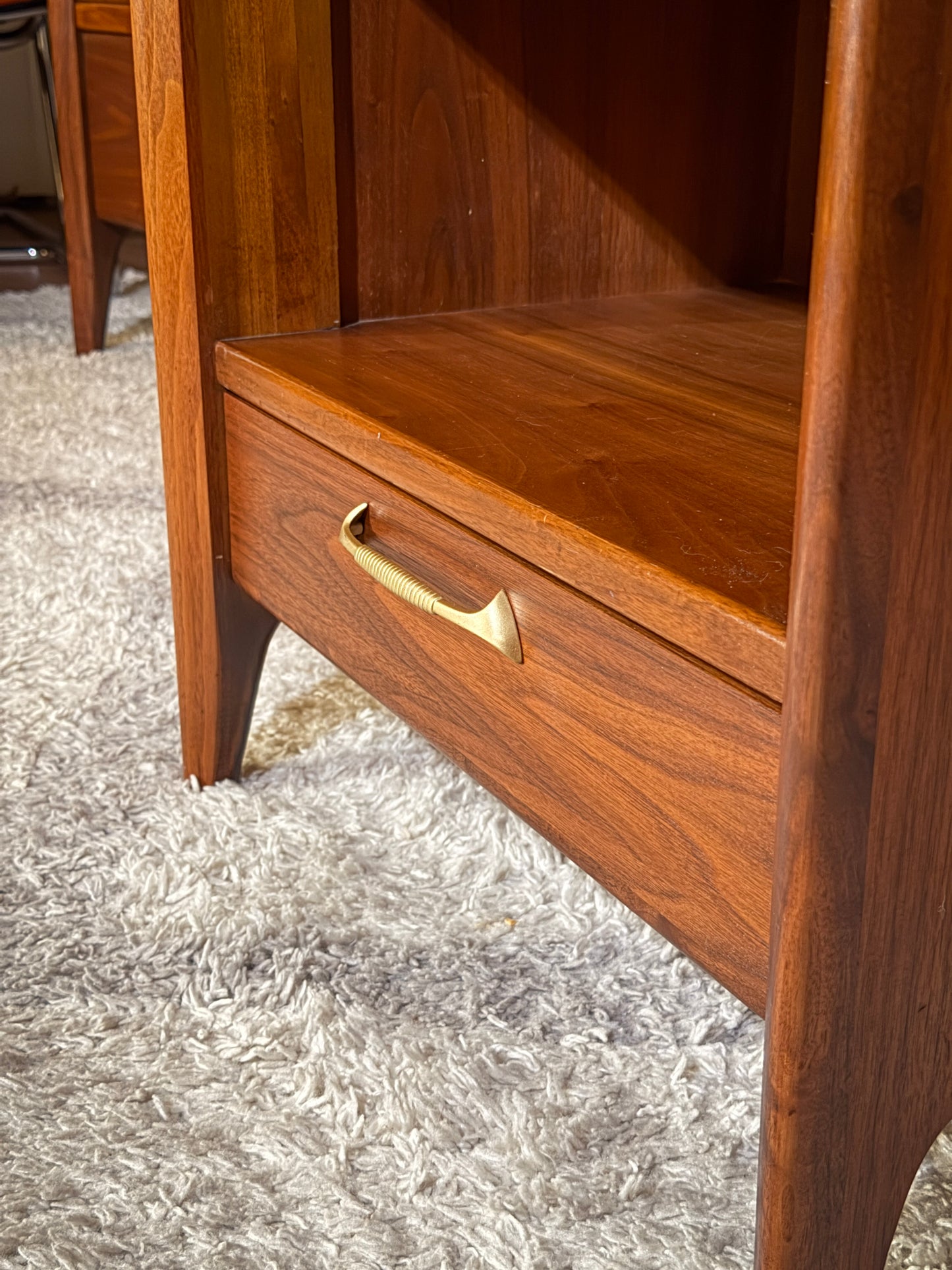 Fully Refinished Drexel “Modern” Mid Century Bedroom Set – Lowboy, Highboy, Nightstand