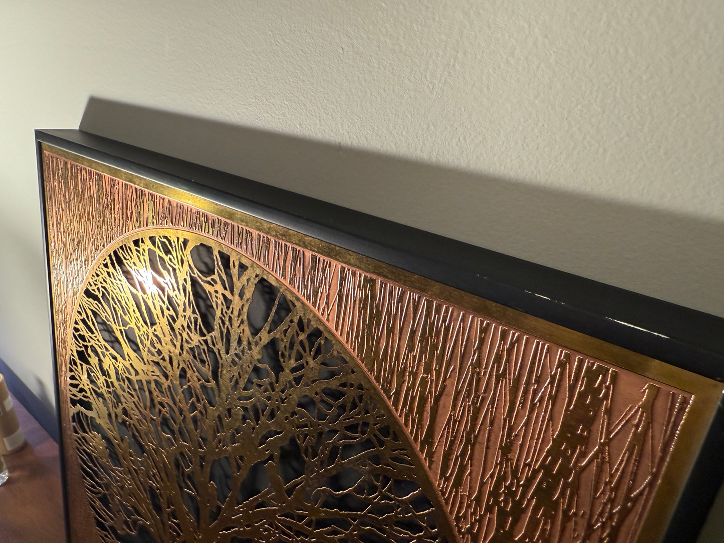 Original Signed Bijan Brass & Copper Wall Sculpture – Mid-Century Modern Tree Art, 1960s–70s