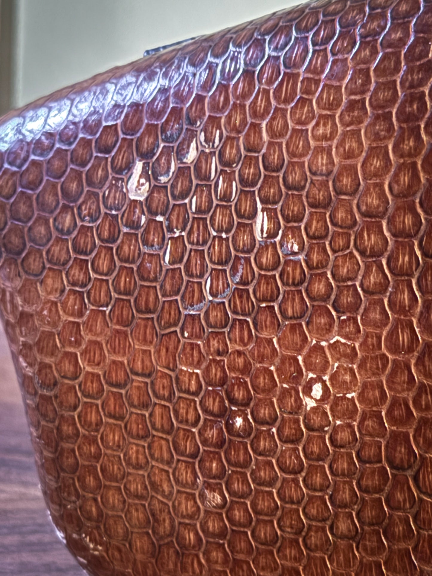 Timmy Woods Genuine Python Bag – Vintage Exotic Leather Sculptural Handbag, 1990s
