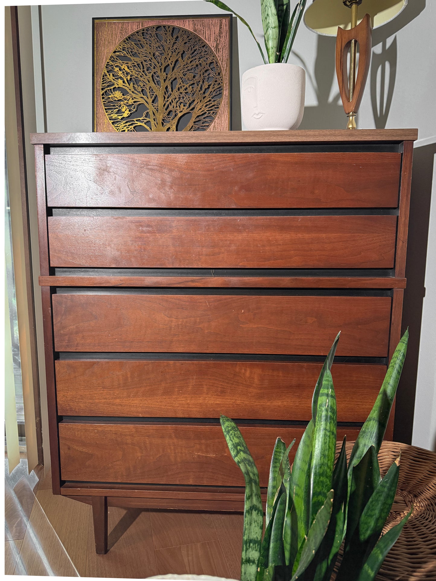 Stanley Mid-Century Highboy Dresser – Claim Before Restoration