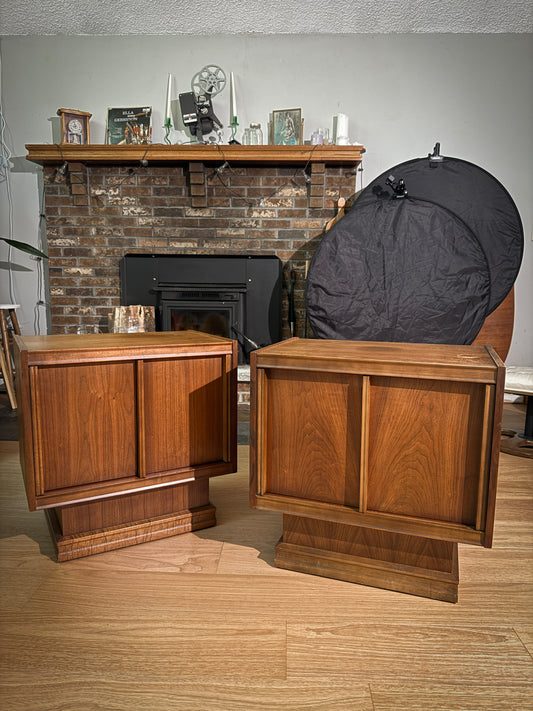 Tobago Brutalist Mid-Century Nightstands – Claim Before Restoration