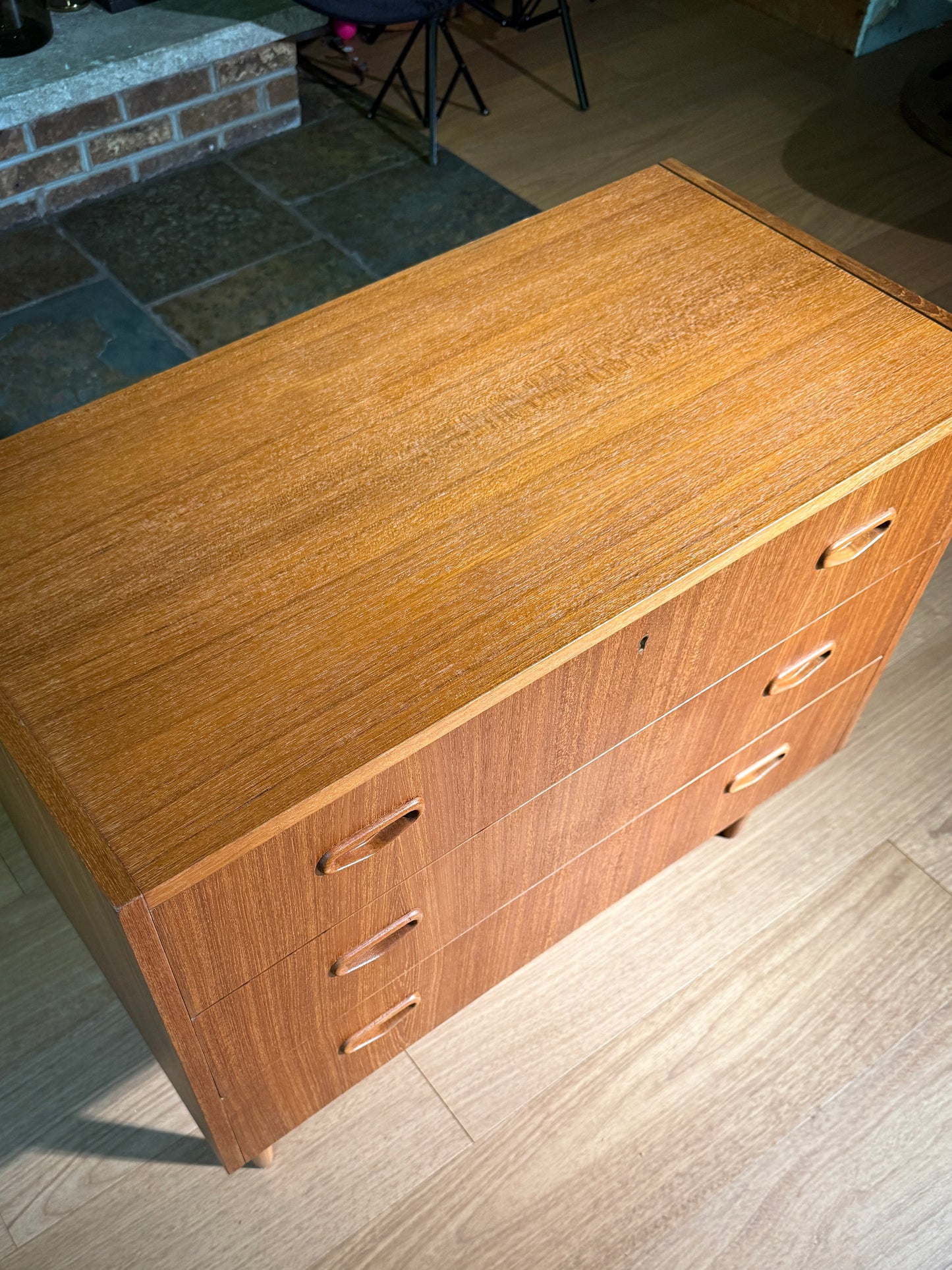 Mid-Century Swedish Teak Dresser – Svensk Möbelindustri 3-Drawer Chest, Vintage Scandinavian Modern Storage