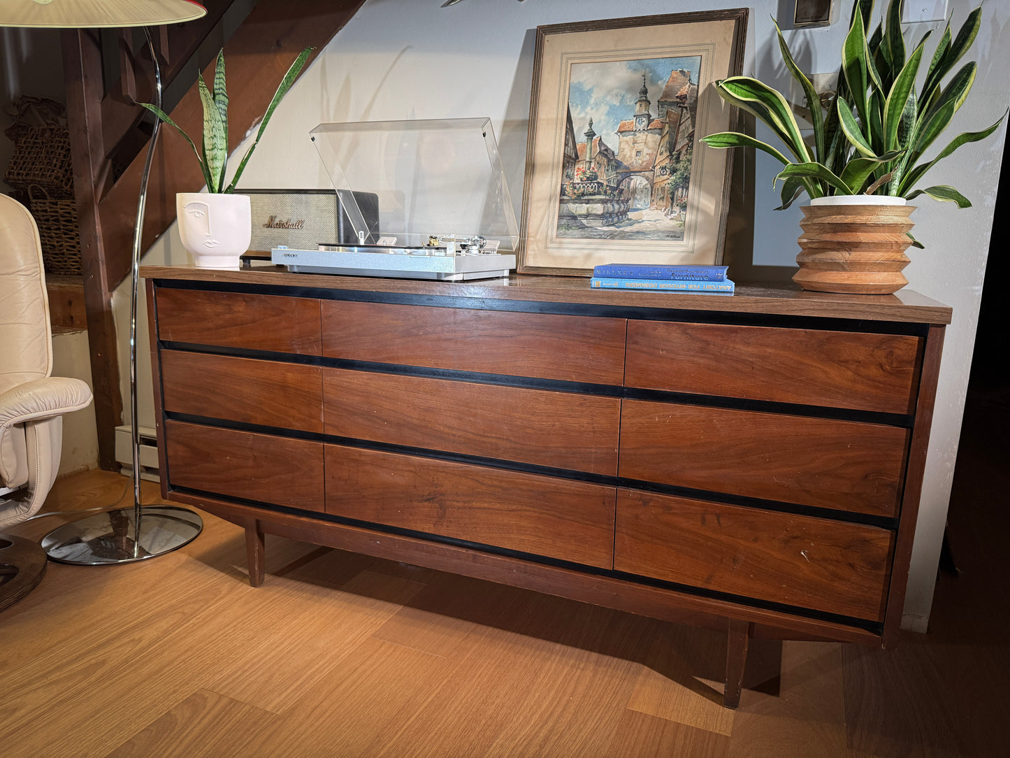 Stanley Mid-Century Low Dresser – Claim Before Restoration