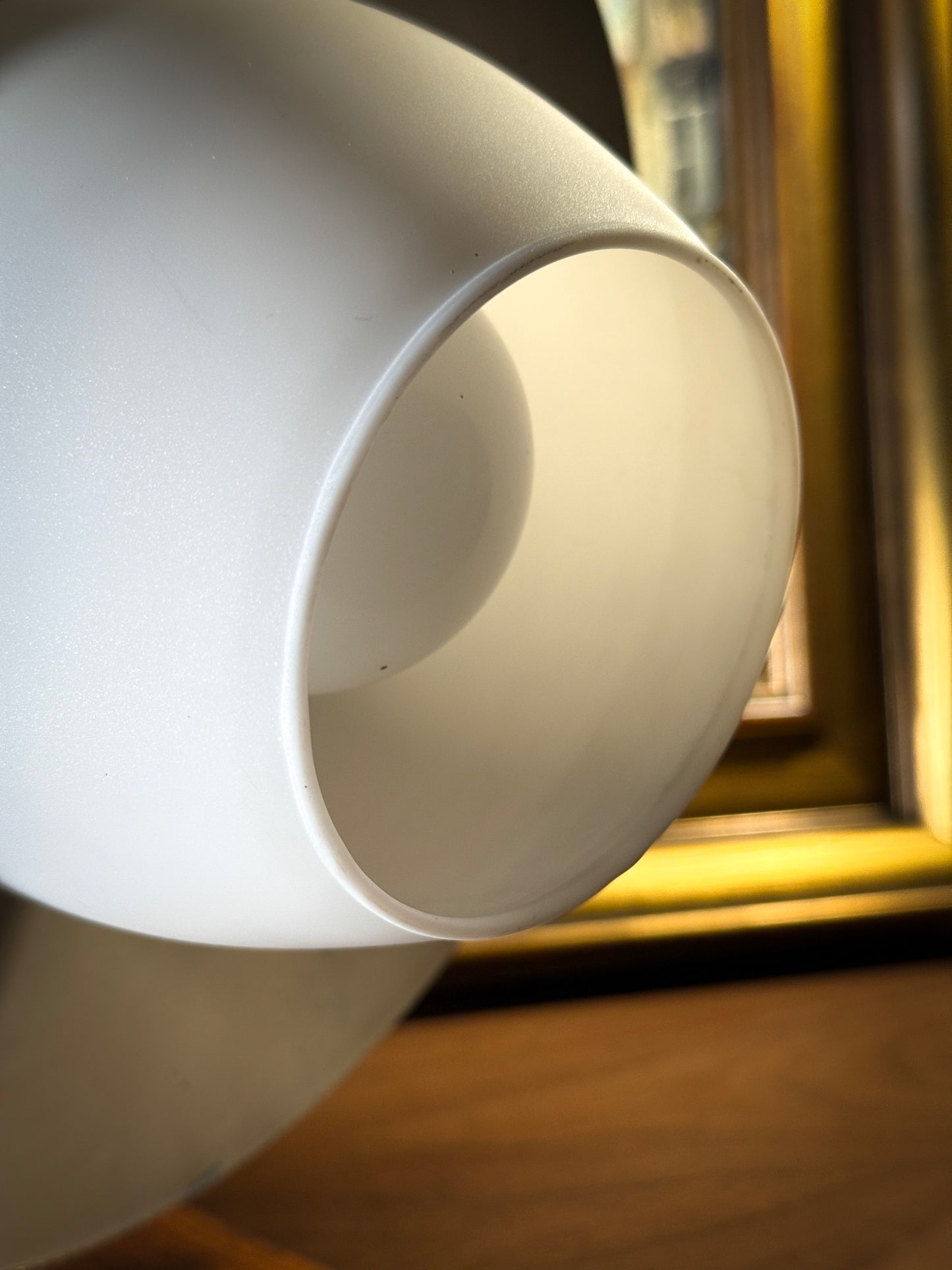Mid-Century Danish Wall Lamp in Teak, Brass & Frosted Glass
