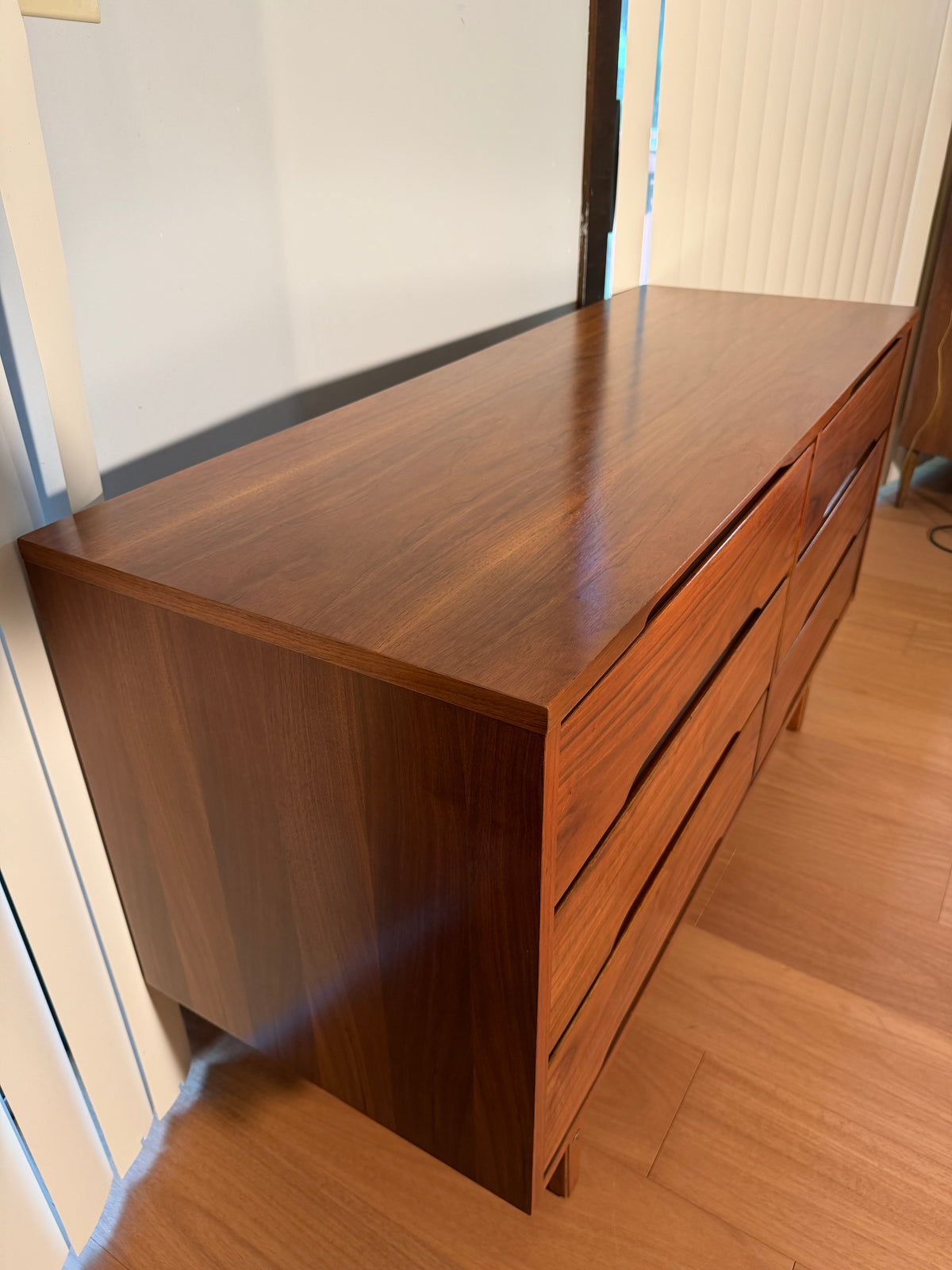 Stanley Furniture Walnut Credenza / Media Console — Refinished 1960s Mid-Century Modern, 52"