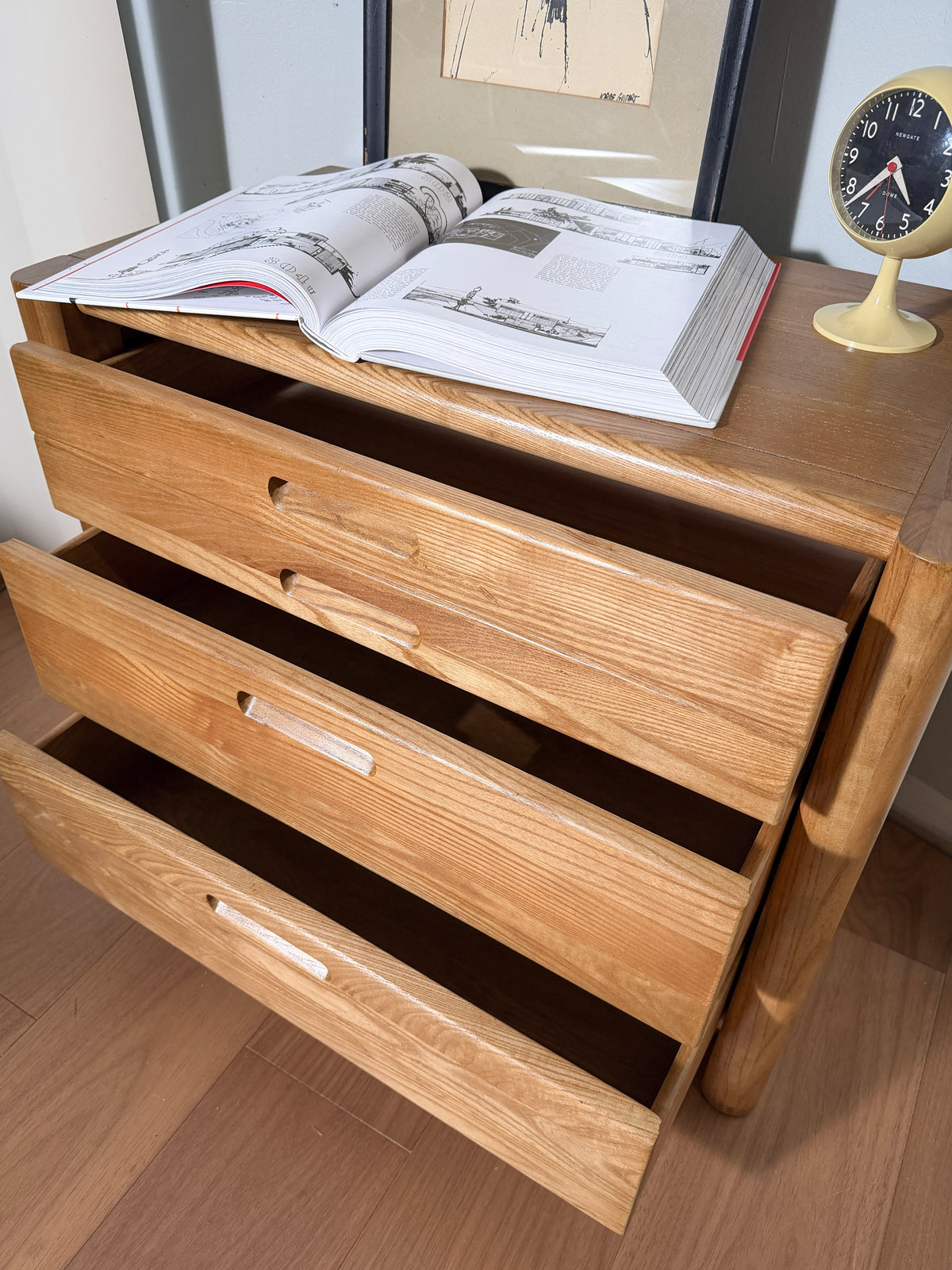 Solid Oak Chest / Nightstand / Entry Cabinet — 1982, Refinished