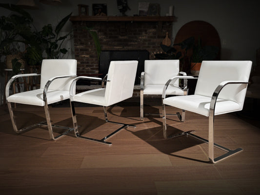Brno-Style Leather & Chrome Dining Chairs – Set of 4 by Gordon International